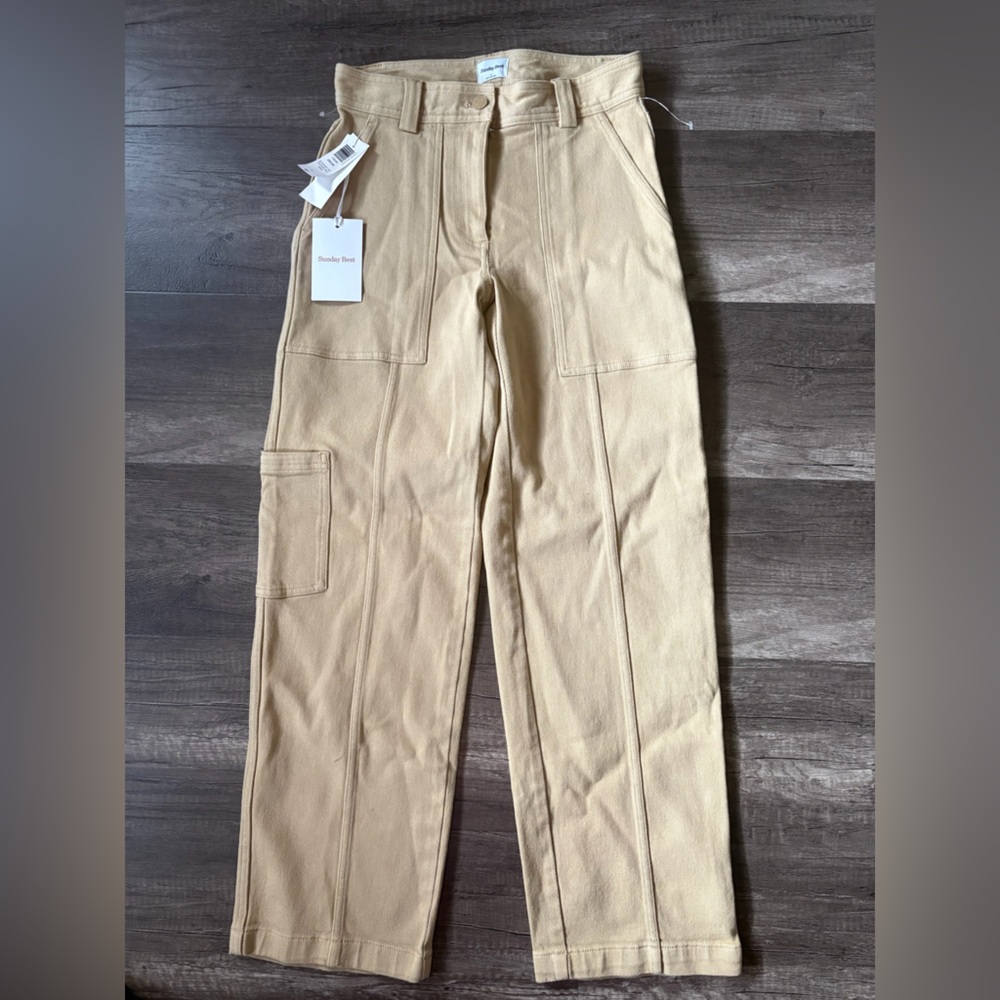 Sunday Best Tan Cargo Pants with Patch Pockets - Picture 2 of 6